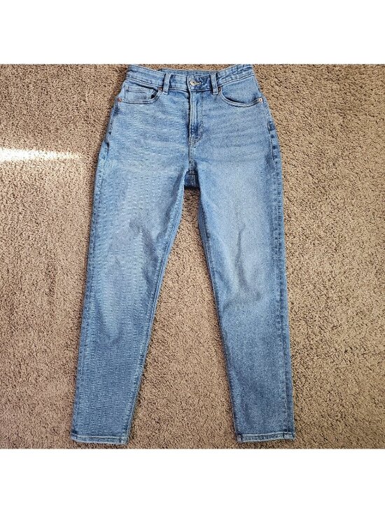 American Eagle Outfitters Denim - American Eagle Mom Jean Womens 2 High Rise Tapered Denim Light Wash Stretch